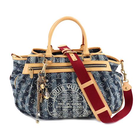 Louis Vuitton Monogram Denim Cabas Raye Gm Hand Shoulder Bag M95336