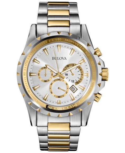 Bulova Classic Chronograph Mens Stainless Steel Silver Tone Model