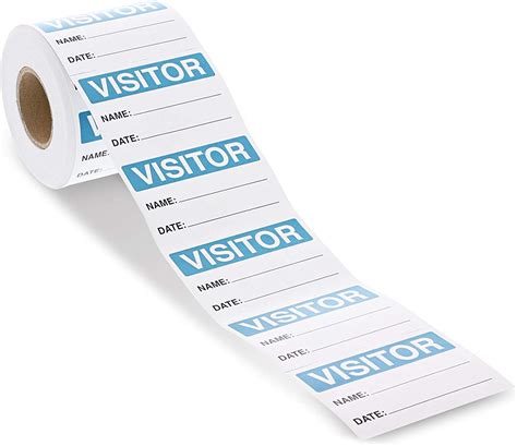 Visitor Sticker 500 Count Name Label Sticker Identification Sticker Roll For Vistor Pass At