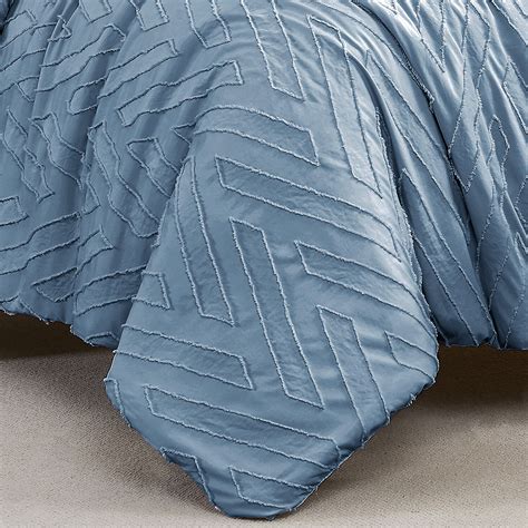 Chevron Clipped Jacquard Comforter Set Coronet Blue King Cal King