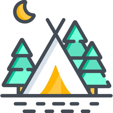 Camp Travel Hotels And Holidays Icons