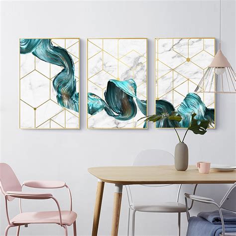 Abstract Swirls Luxury Golden Geometric Nordic Wall Art Modern Fine Art