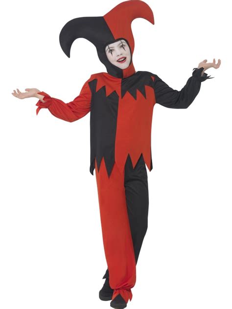 Boys Halloween Twisted Jester Costume Kids Horror Fancy Dress Outfit