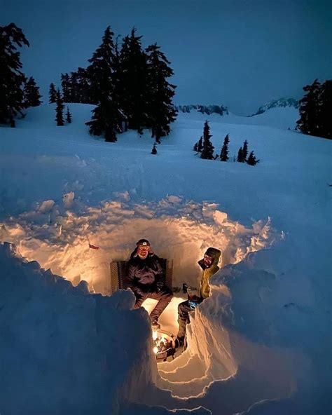 Global Outdoor Survival Club On Instagram Snow Cave Camping Would