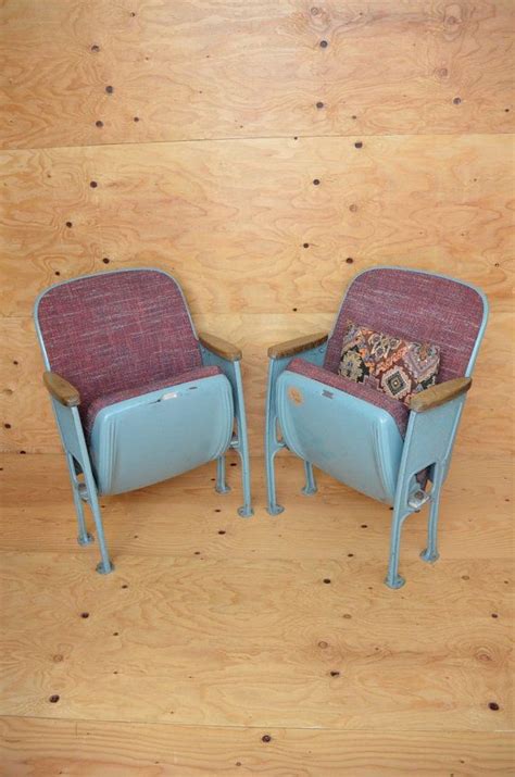 Price comparison for home movie theater chairs at mvhigh. Vintage 50's Movie Theater Chairs Stunning Set of 2 Blue ...