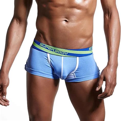 sexy u convex penis pouch boxers shorts mens breathable cotton panties trunks man male brand