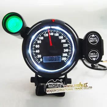 White Led Display Black Lcd Mm Speedometer Meter With Shift Light