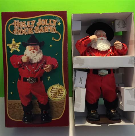 Vintage Holly Jolly Rock Santa Animated Santa Claus Alan Jackson Ebay