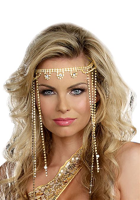 Gold Shimmer Rhinestone Headpiece Accessory Costume Accessories