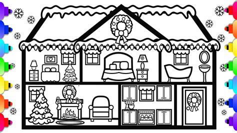 Christmas Village Houses Coloring Pages