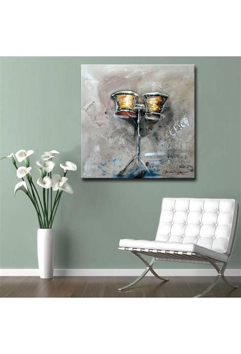 The trick is to know where and how to hang art (and how many pieces to hang). Ancient Drum - Hand-Painted Music Home decor wall art ...