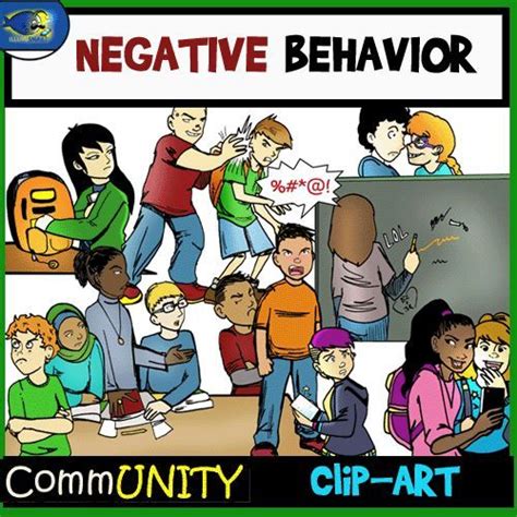 Negative And Bad Behavior Community Clip Art 40 Pieces Bwcolor Clip