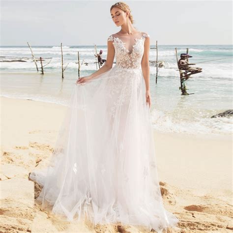 Https://tommynaija.com/wedding/beach Wedding Dress A Line With Applique