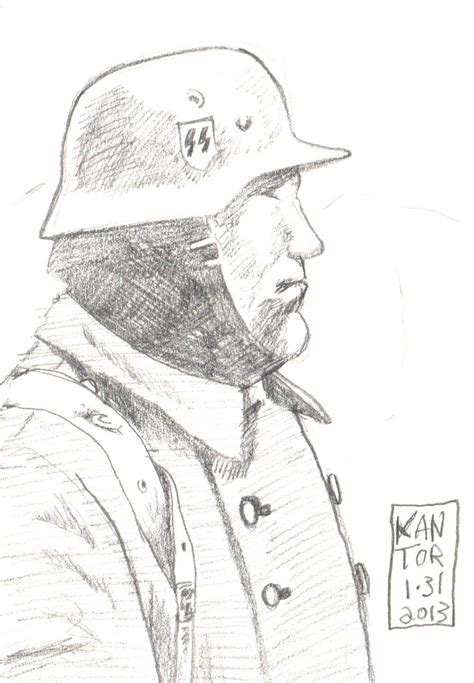 This is a pencil sketch of an american soldier from call of duty world at war. German Soldier WWII by EddieVanShatner on DeviantArt