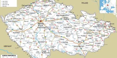 Češka republika cestni zemljevid - Cestni zemljevid češke republike (Vzhodni Evropi - Evropa)