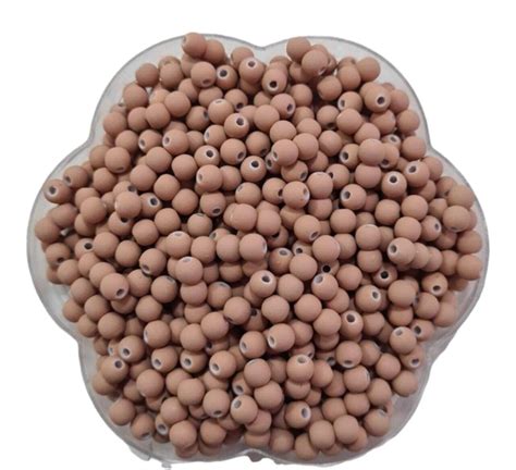 Miçanga Bola Emborrachada Nude Escuro 6mm Pct c 50gr