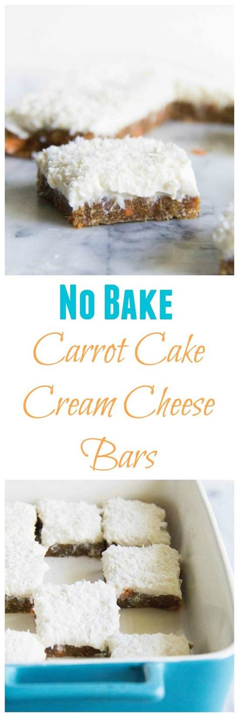 No Bake Carrot Cake Cream Cheese Bars Recipe