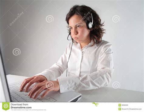 Boring work stock image. Image of stress, hour, girl, operator - 9095035