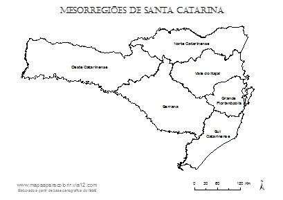 Mapa De Santa Catarina Mapas Para Colorir