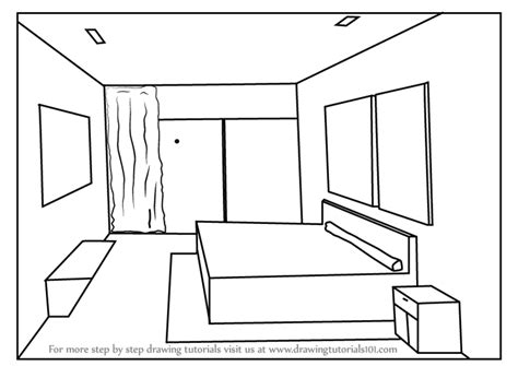 How To Draw One Point Perspective Bedroom