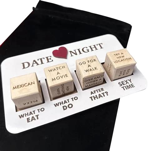Wooden Date Night Dice After Dark Edition Romantic Adventure Dice