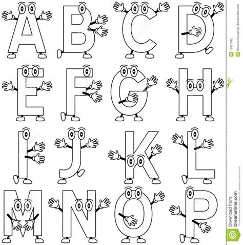 Coloring Cartoon Alphabet [1] Stock Vector - Illustration of colourful