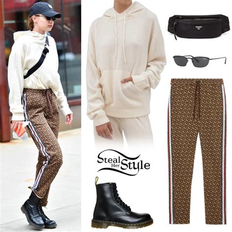 Gigi Hadid Cashmere Hoodie Monogram Pants Steal Her Style