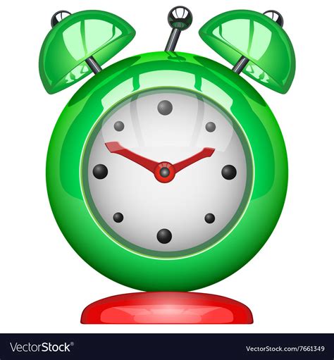 Green Alarm Clock Royalty Free Vector Image Vectorstock