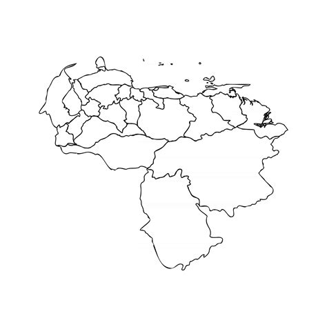 Doodle Map Of Venezuela With States 2549227 Vector Art At Vecteezy