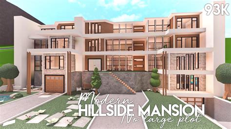 Hillside Modern Mansion No Large Plot Bloxburg Build MERCH YouTube