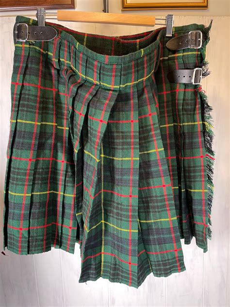 Wool Blend Scottish Tartan Kilt Hunting Stewart Size 46 Etsy