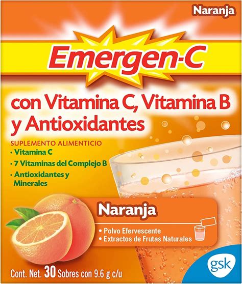 Emergen C Vitamina C Vitamina B Y Antioxidantes 30 Sobres Amazon