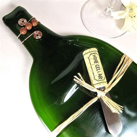 Large Flattened Wine Bottle Serving Tray Emerald By Dpholkdesigns