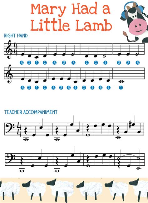 Mary Had A Little Lamb Easy Piano Music Lets Play Music