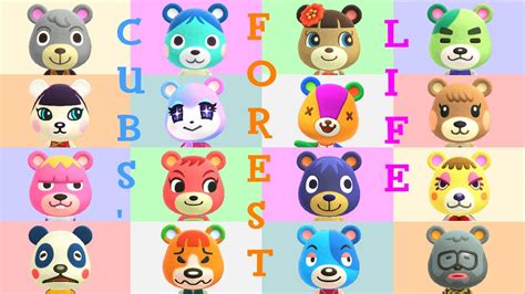 All 16 Bear Cub Villagers Singing Forest Life In Animal Crossing New