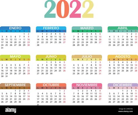 Calendario 2022 Español Fotografías E Imágenes De Alta Resolución Alamy