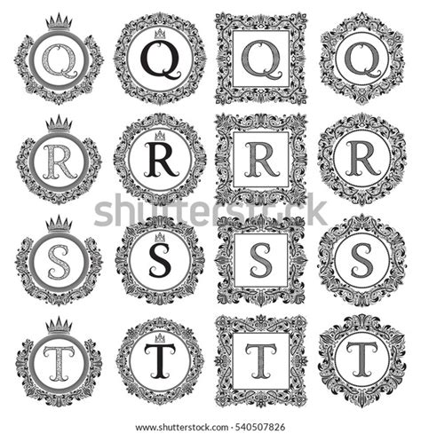 Vintage Monograms Set Q R S Stock Vector Royalty Free 540507826