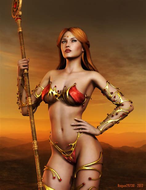 Barbarian Princess By Rogue On Deviantart Fantasy Female Warrior