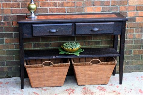 So better not buy if you are not a big fun of this kind of distressed look. Handmade Sofa Table / Entry Table, Distressed Copper Inlay ...