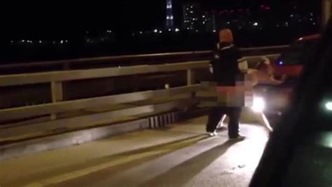 explicit video outrageous couple filmed having sex on busy bridge as cars drive by daily star