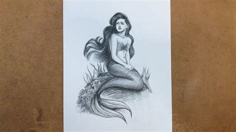 Drawing Mermaid How To Draw Mermaid Step By Step Youtube