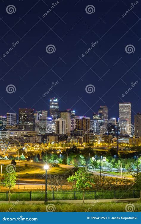Denver Downtown Panorama Colorado Stock Image Image Of Park Road