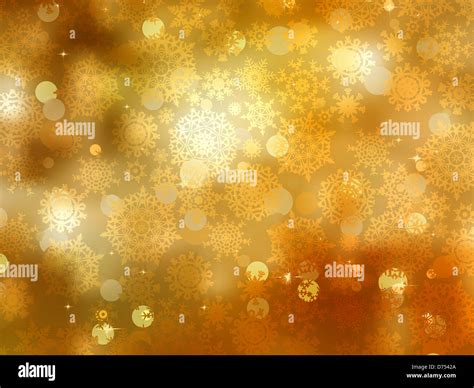 Gold Christmas Background With Snowflakes Stock Photo Alamy