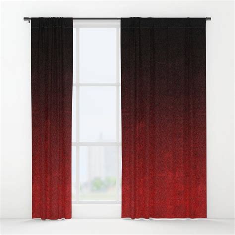 Red And Black Glitter Gradient Window Curtains By Falln Society6