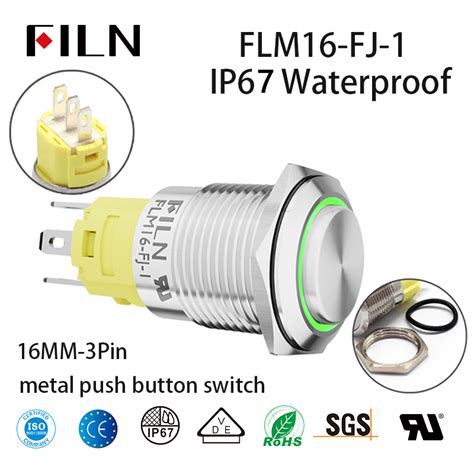 Great Push Button Onoff Switch 12v 16mm 5a High Head Illuminated Push