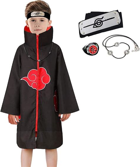 Halloween Naruto Akatsuki Itachi Uchiha Cloak Uniform Cosplay Costume