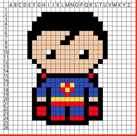 Pixel Art Superman — Bezpłatne Pobieranie Szablonu