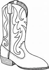 Cowboy Coloring Boot Boots Printable Drawing Western Cowgirl Fairy Christmas Choose Pattern Crafts Outline sketch template
