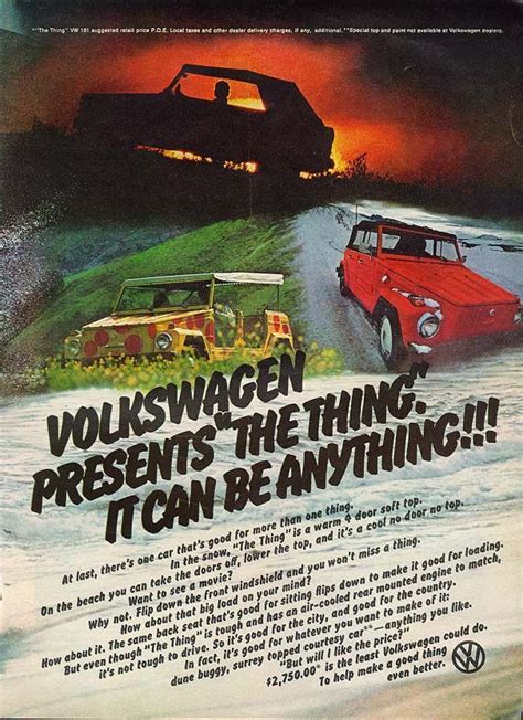 1973 Vw Thing For The Toy Hauler Volkswagenkübelwagen Volkswagen