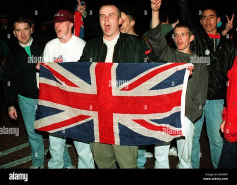 Bnp Supporters Union Jack Stock Photo Alamy